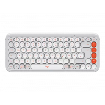 LOGITECH Bezvadu tastatūra - Pop Icon Keys - Off White & Orange Qwertz Vācu