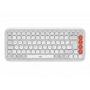 LOGITECH Bezvadu tastatūra - Pop Icon Keys - Off White & Orange Qwertz Vācu