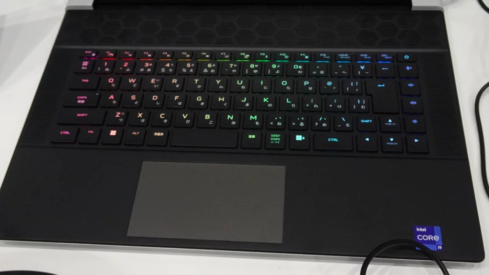 Modern gaming laptop with RGB keyboard